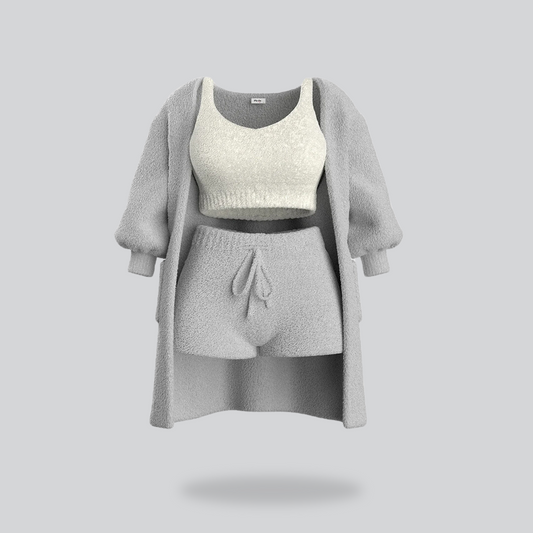 Cuddly Knit Set Combo-Light Grey