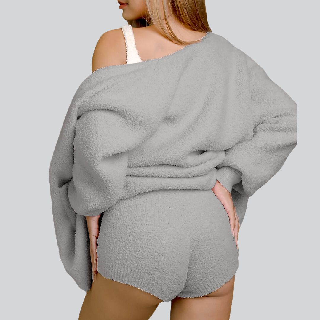 Cuddly Knit Set Combo-Light Grey