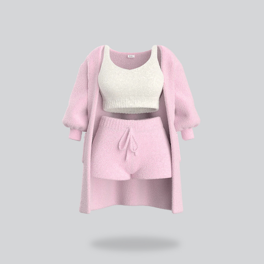 Cuddly Knit Set Combo-Pink