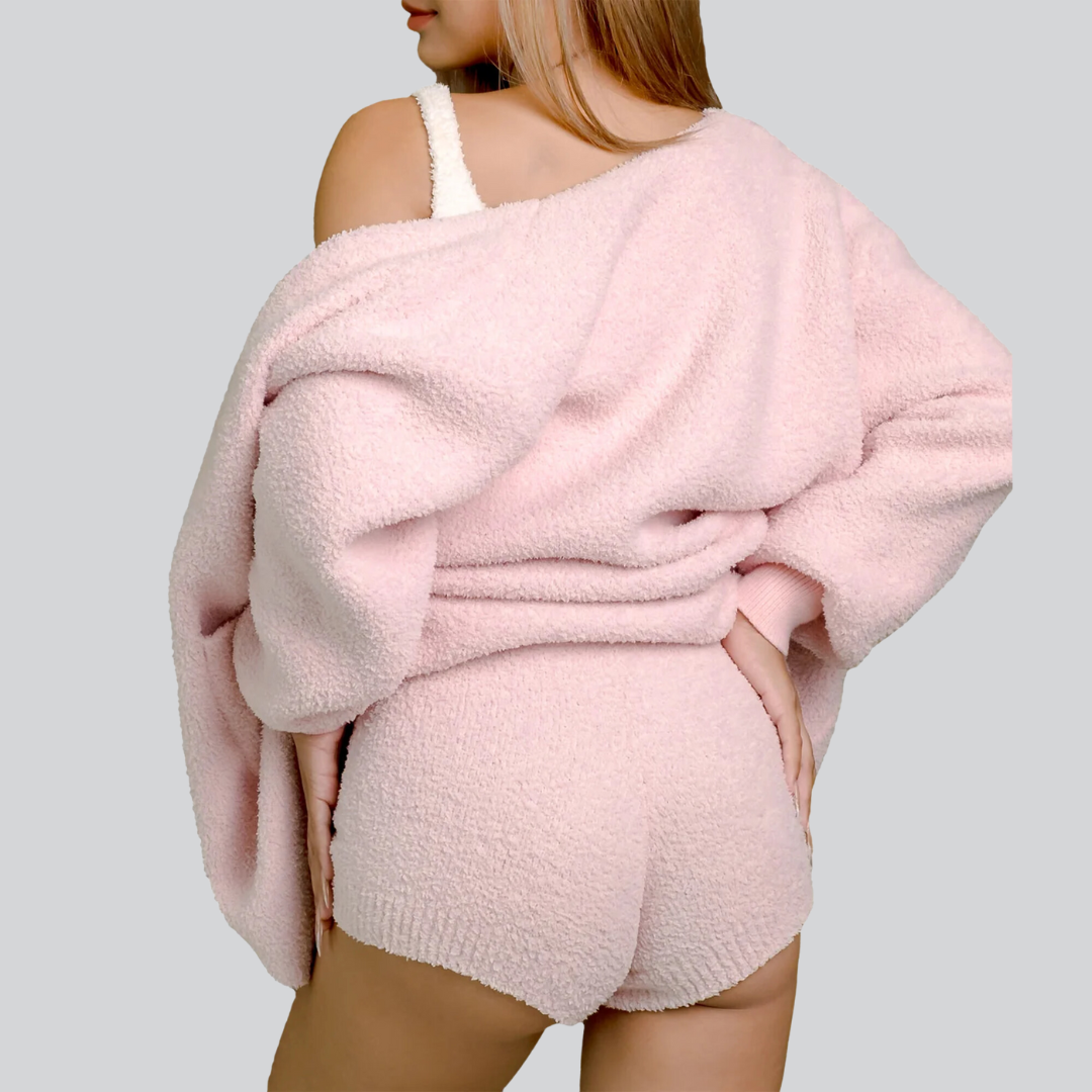 Cuddly Knit Set Combo-Pink