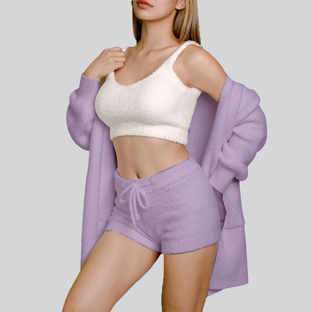 Cuddly Knit Set Combo-Purple