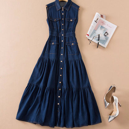 CAUSUAL DENIM MIDI DRESS