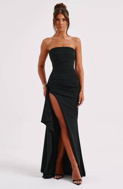 black formal maxi dress