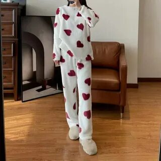 Long-Sleeve Heart Print Top & Pants